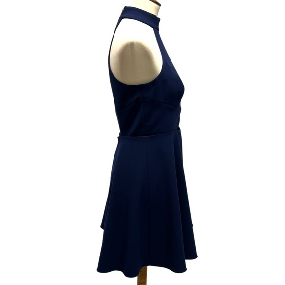 Jay Godfrey Navy Blue Cutout Halter Neck Skater Cocktail Dress Women’s 4 - Picture 10 of 14